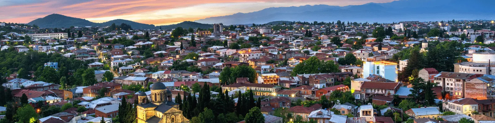 Car rental in Kutaisi, Georgia - scenic road with mountains